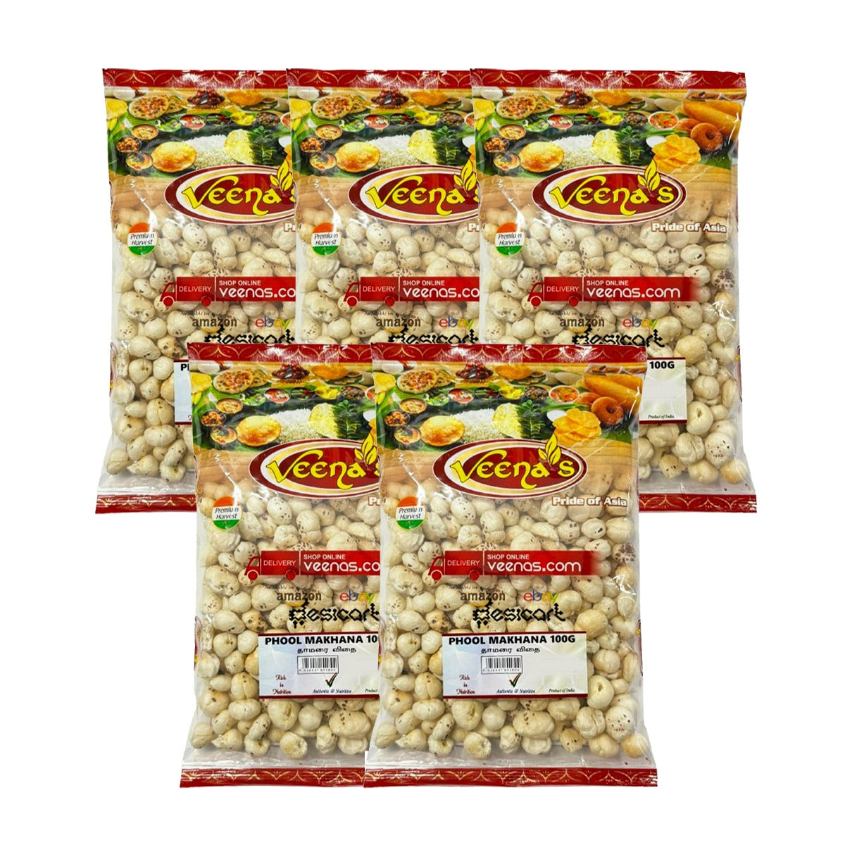 VEENA'S PHOOL MAKHANA(PACK OF 5) 100G