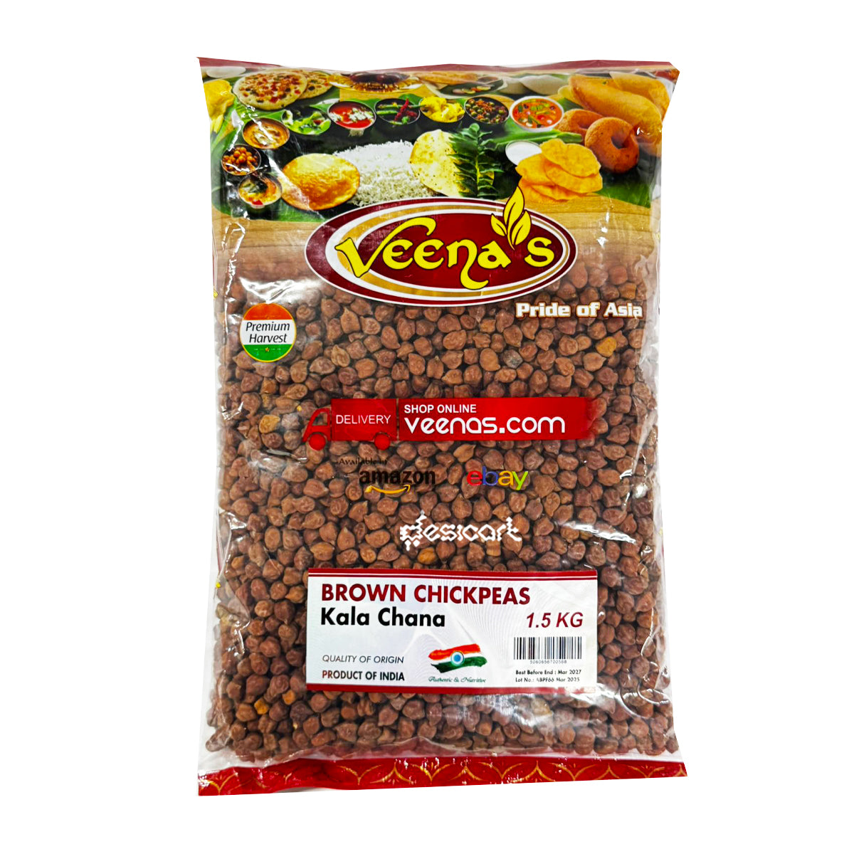 VEENA'S BROWN CHICKPEAS (KALA CHANA) 1.5KG