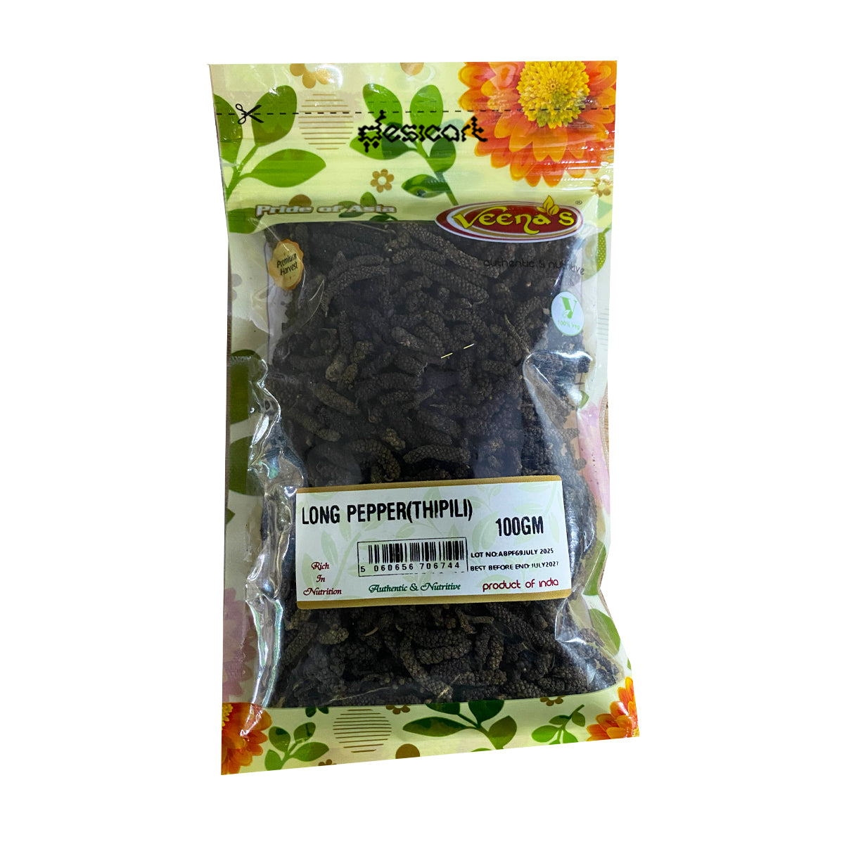 Buy Veenas Long Pepper (Thippili) 100g at Desicart.co.uk - Online Indian Grocery Store UK