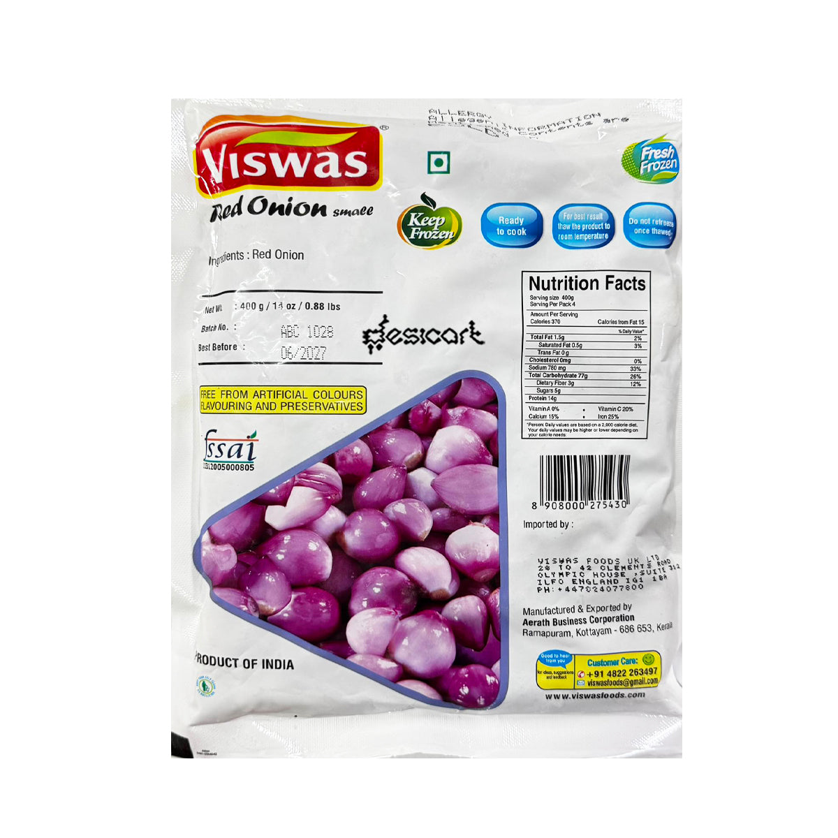 VISWAS RED ONION SMALL 400G