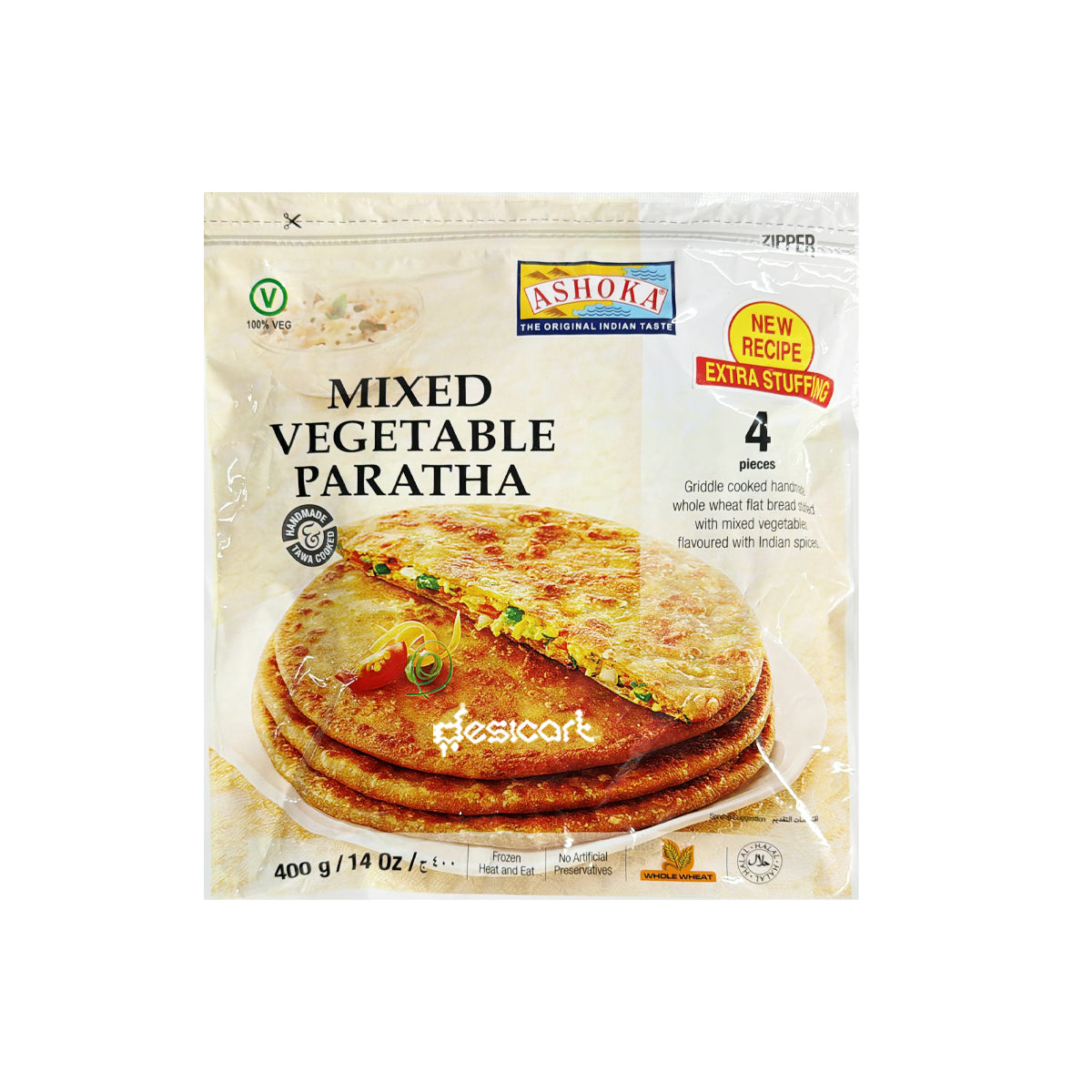 ASHOKA MIXED VEG PARATHA 4PCS 400G