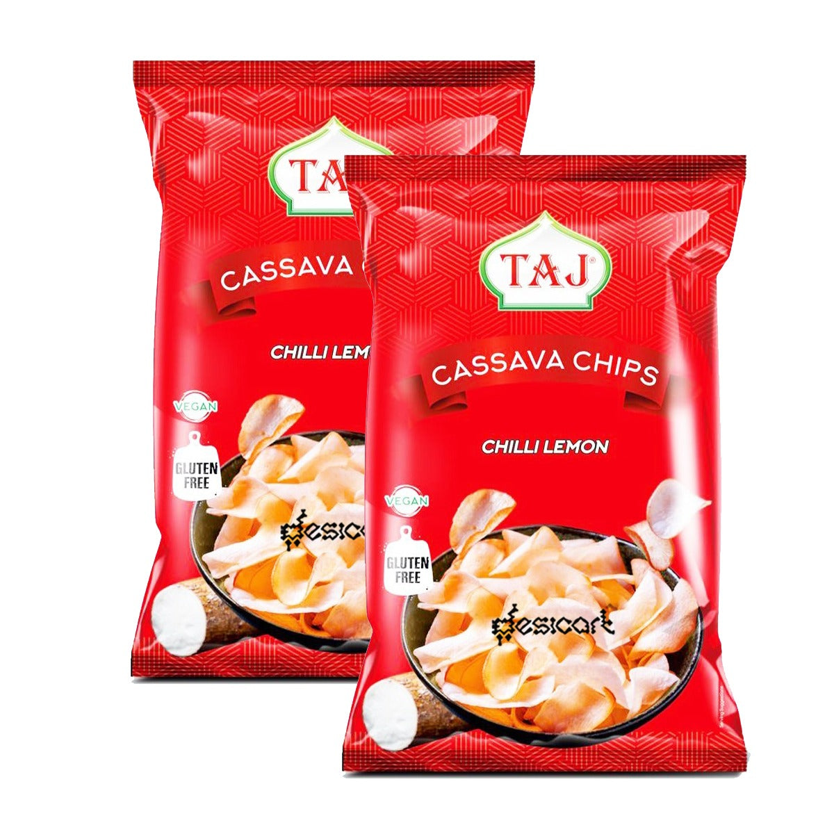 TAJ CASSAVA CHIPS CHILLI LEMON 200G (PACK OF 2)