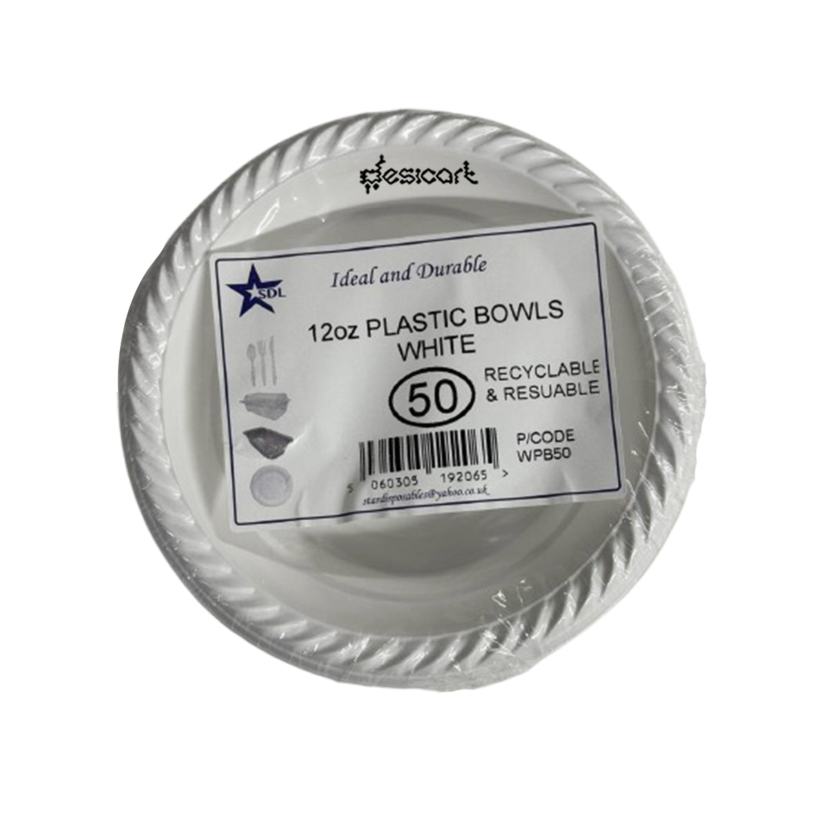 SDL 12oz PLASTIC BOWLS WHITE(50pcs)