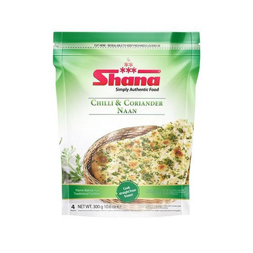 Shana Chilli & Coriander Naan 300g