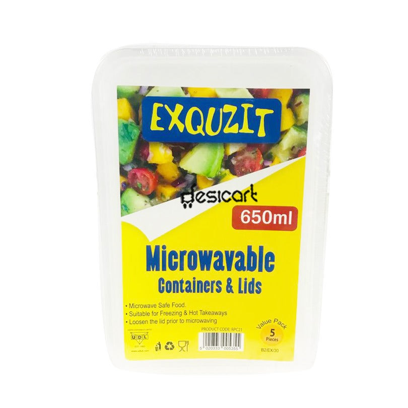MICROWAVABLE CONTAINERS & LIDS 5PCS (RPC21)