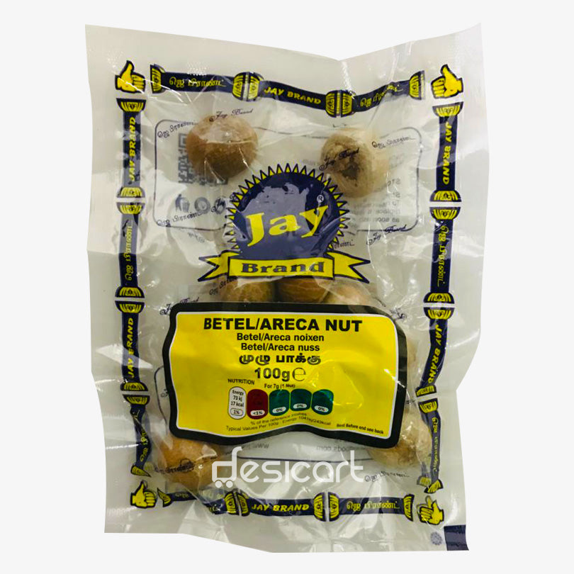 JAY BRAND BETELENUT (PAKKU) WHOLE 100G