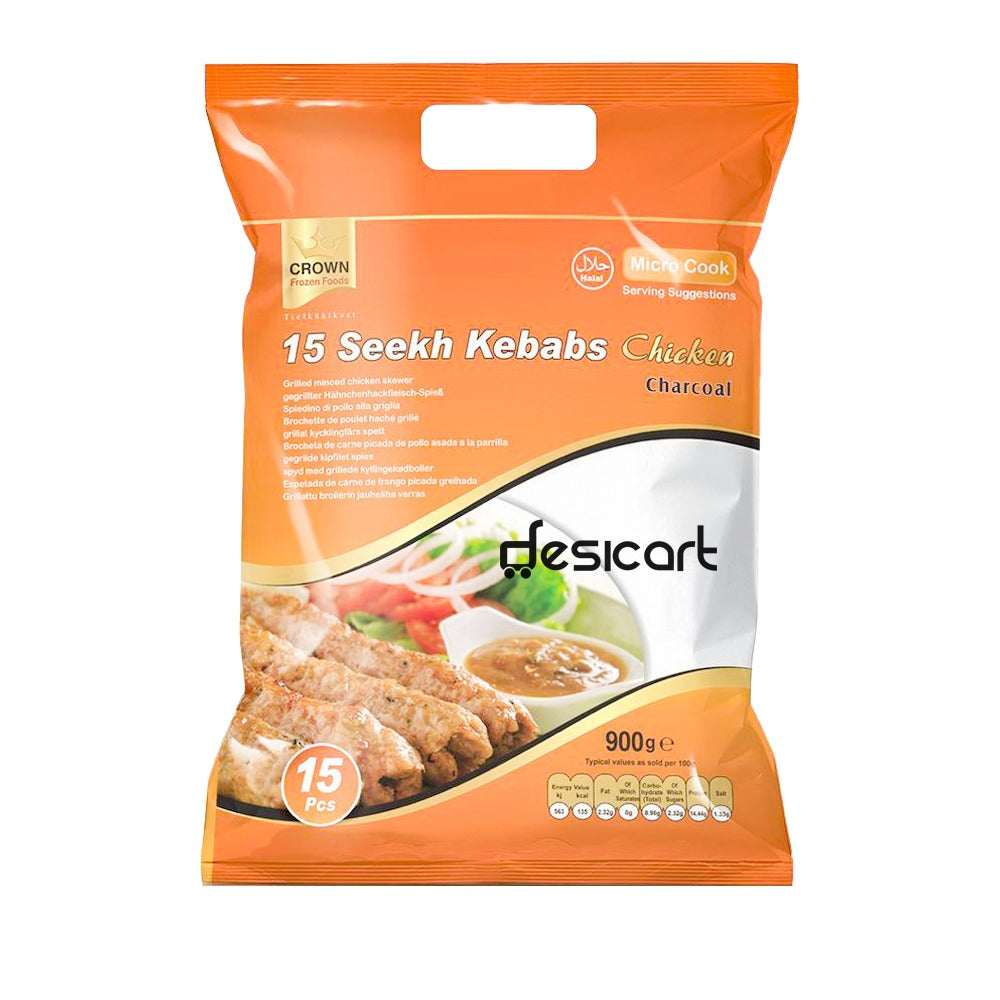 CROWN 15 SEEKH KEBAB CHICKEN(CHARCOAL FLAVOUR) 1KG