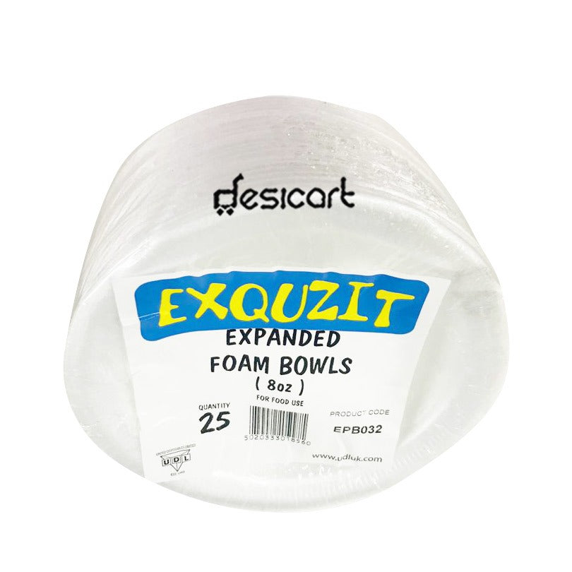 UDL EXQUZIT EXPANDED FOAM BOWLS 80Z (EPB032)