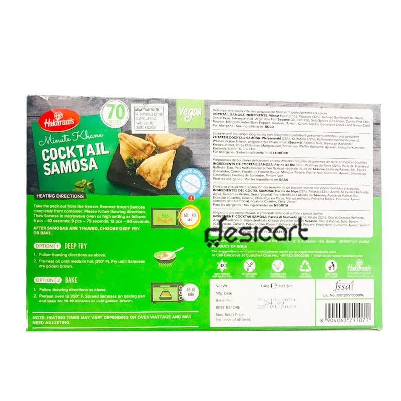 Haldiram's Cocktail Samosa 70pcs 1.4kg