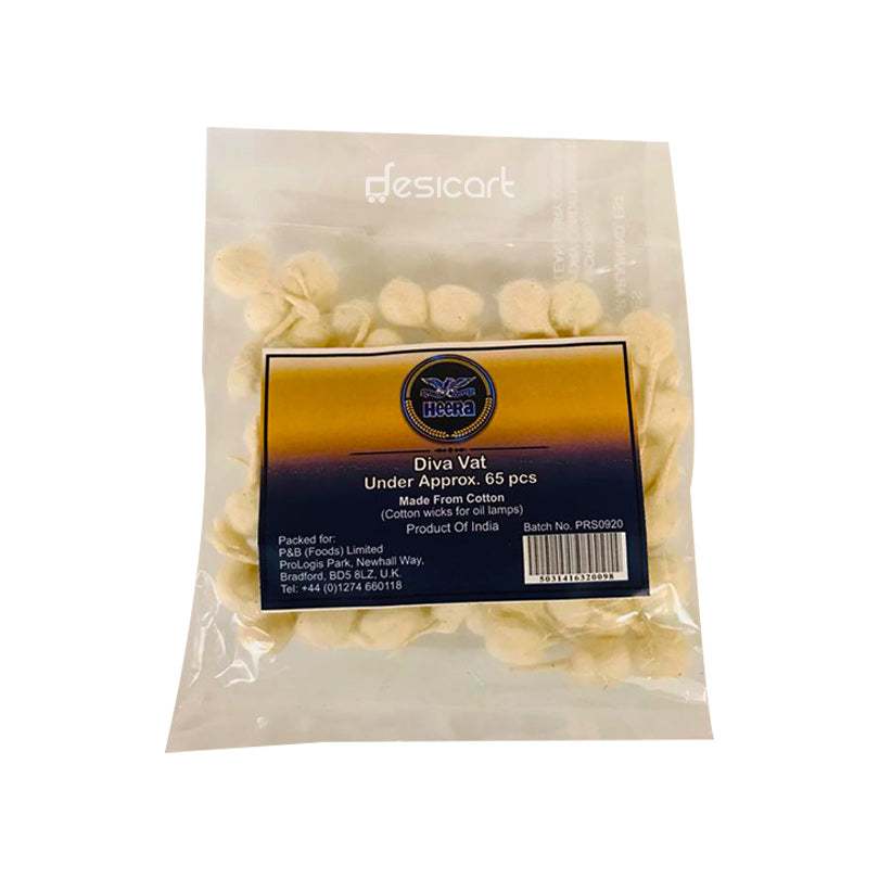 HEERA ROUND DIVA COTTON WICKS 65PCS