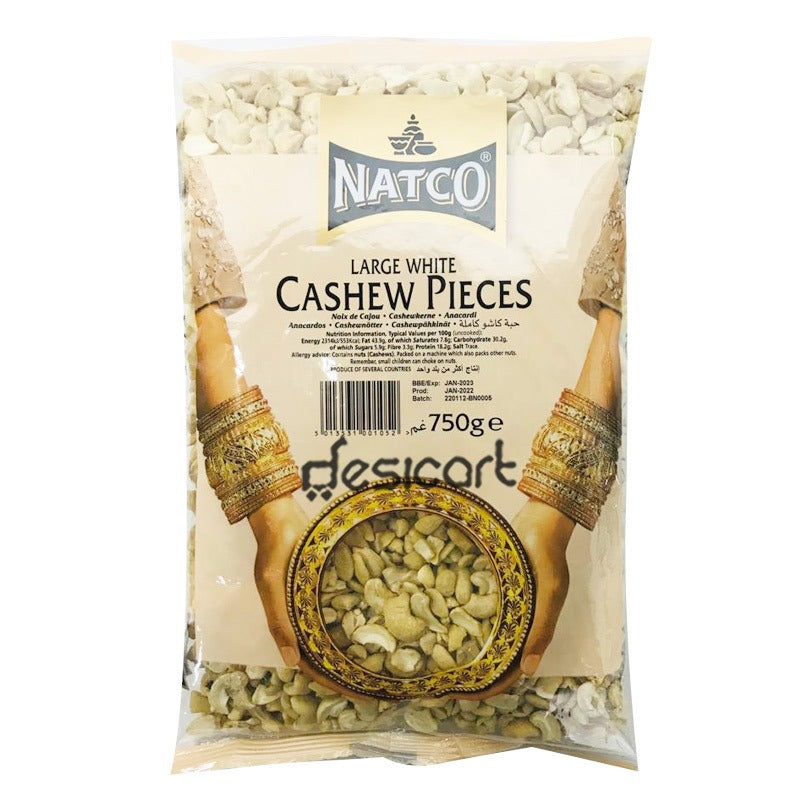 NATCO LARGE WHITE CASHEW PIECES 750G