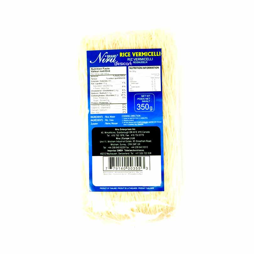 NIRU RICE VERMICELLI WHITE 350G