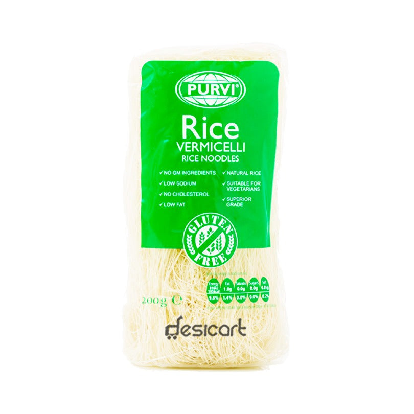PURVI WHITE RICE VERMICELLI NOODLES 200G