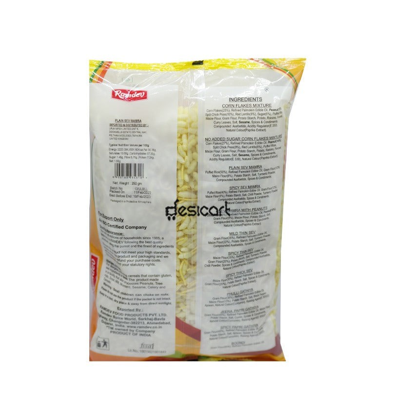 RAMDEV SNACKS PLAIN SEV MAMRA 250G