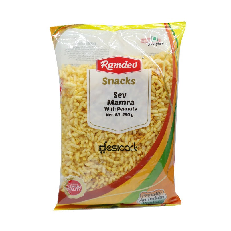 RAMDEV SNACKS SEV MAMRA WITH PEANUTS 250G