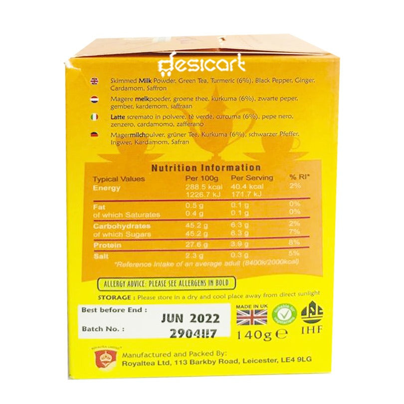 ROYAL CHAI TURMERIC UNSWEETENED (10CUPS)