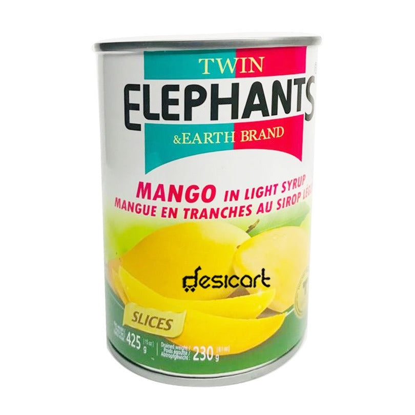 TWIN ELEPHANTS WHOLE MANGO LIGHT SYRUP 425G
