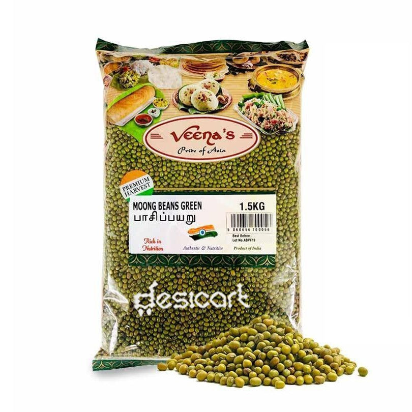 VEENA'S MUNG BEANS GREEN 1.5KG