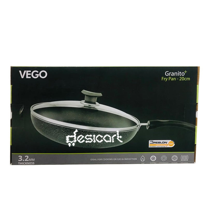 VEGO GRANITO FRY PAN+LIDS 20CM