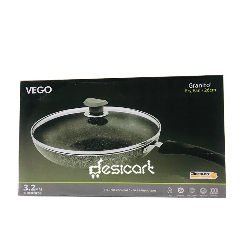VEGO GRANITO FRY PAN+LIDS 26CM