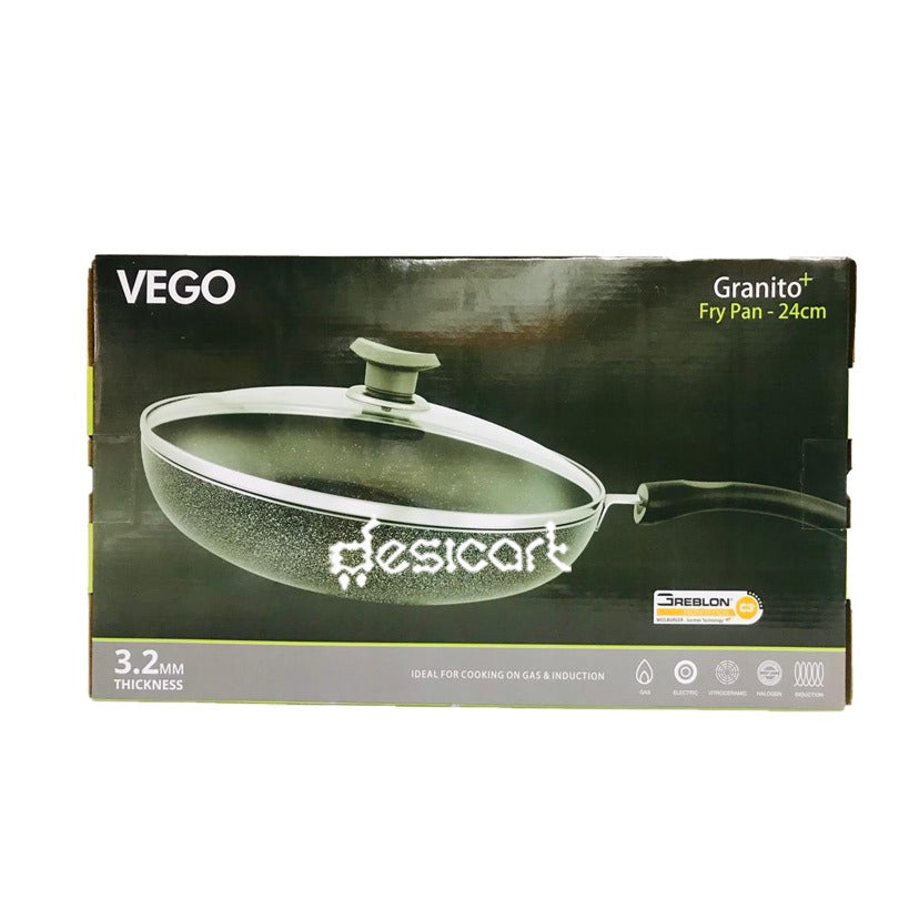 VEGO GRANITO FRY PAN+LIDS 24CM