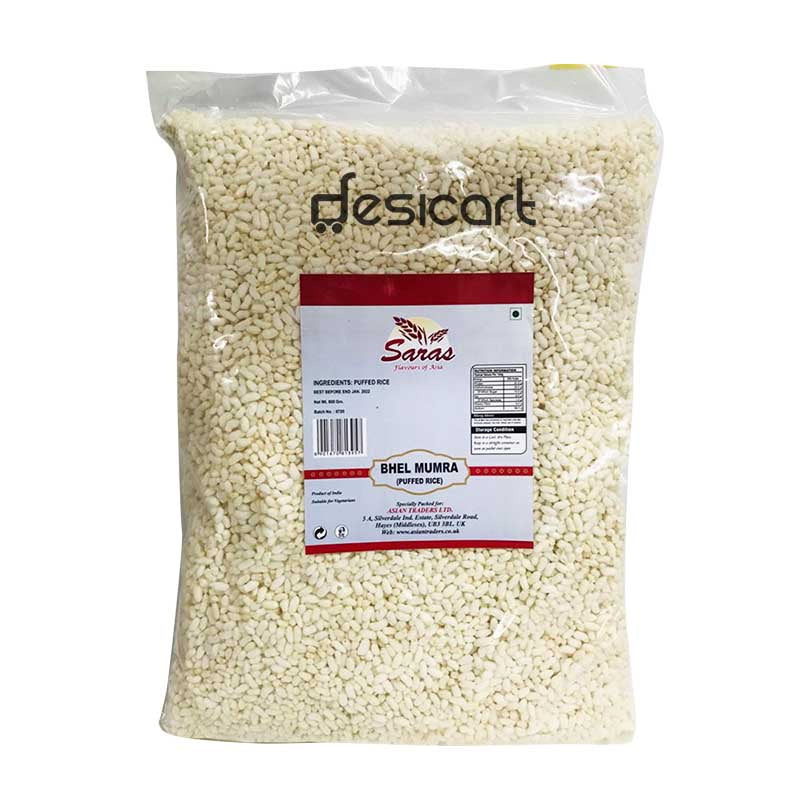saras bhel mumra puffed rice 800g