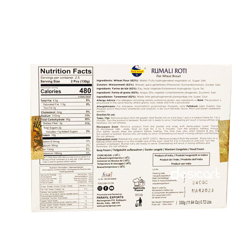 DAILY DELIGHT RUMALI ROTI 330G