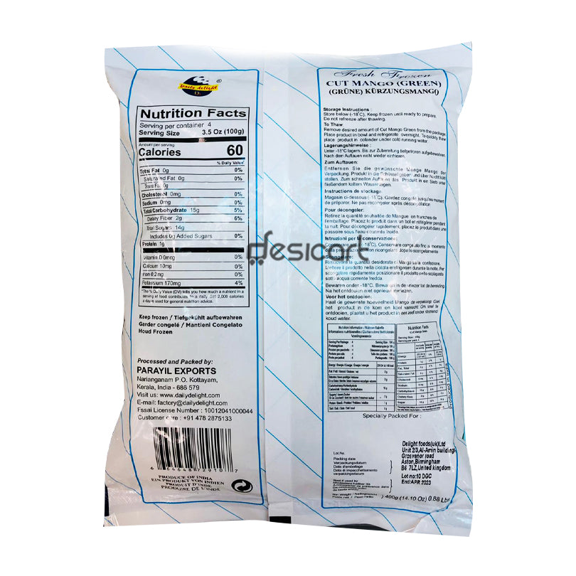 Daily Delight Cut Mango (Green) 400g