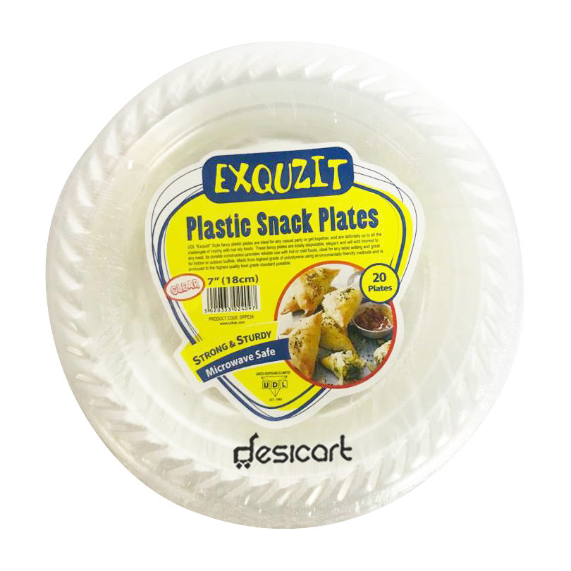 UDL 7 EXQUZIT CLEAR SNACK PLATES DPPE24