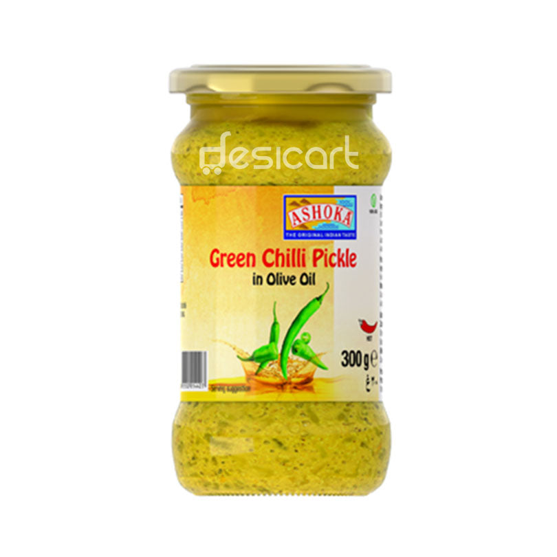 ASHOKA PICKLE GREEN CHILLI IN OLIVE 300G