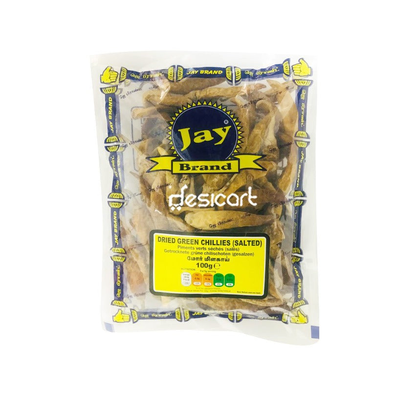Jay Brand Dried Salted Green Chillies100g