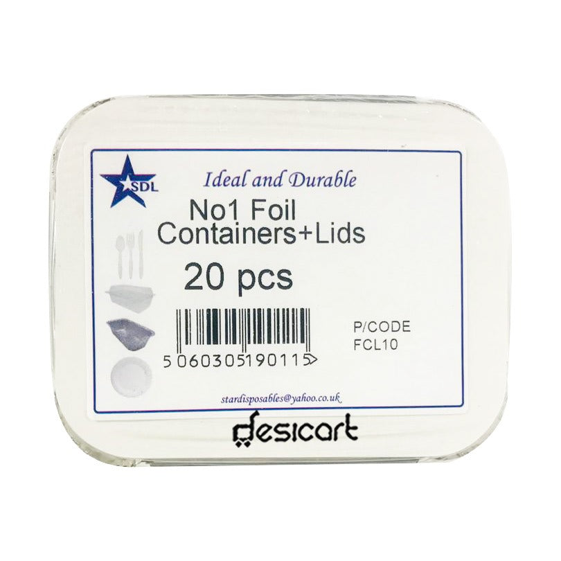 SDL NO.1 FOIL CONTAINER+ LIDS 20PCS (FCL10)