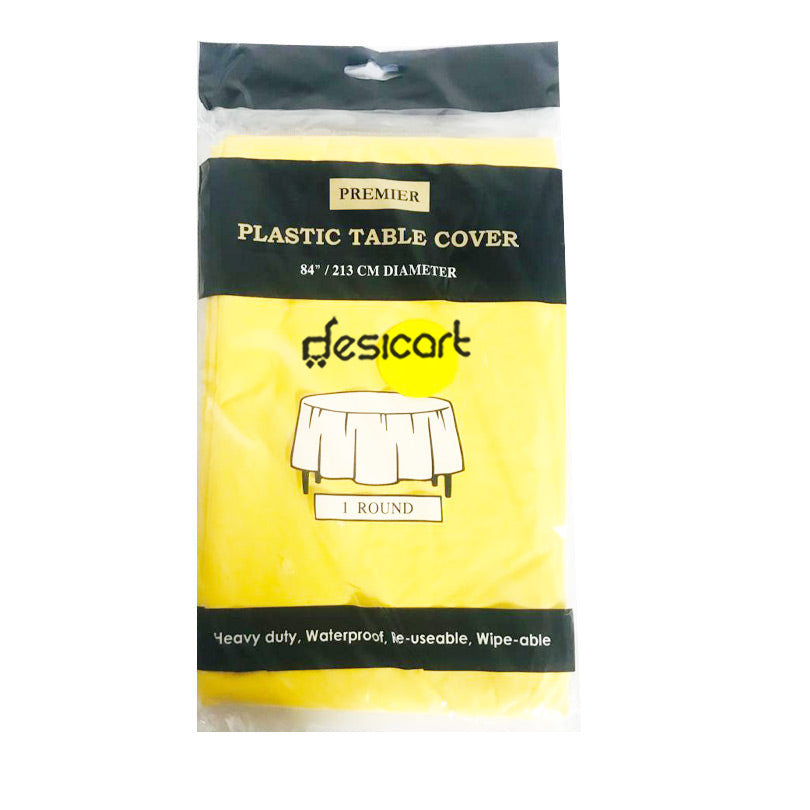UDL ASSORTED ROUND TABLE COVER YELLOW PTC40