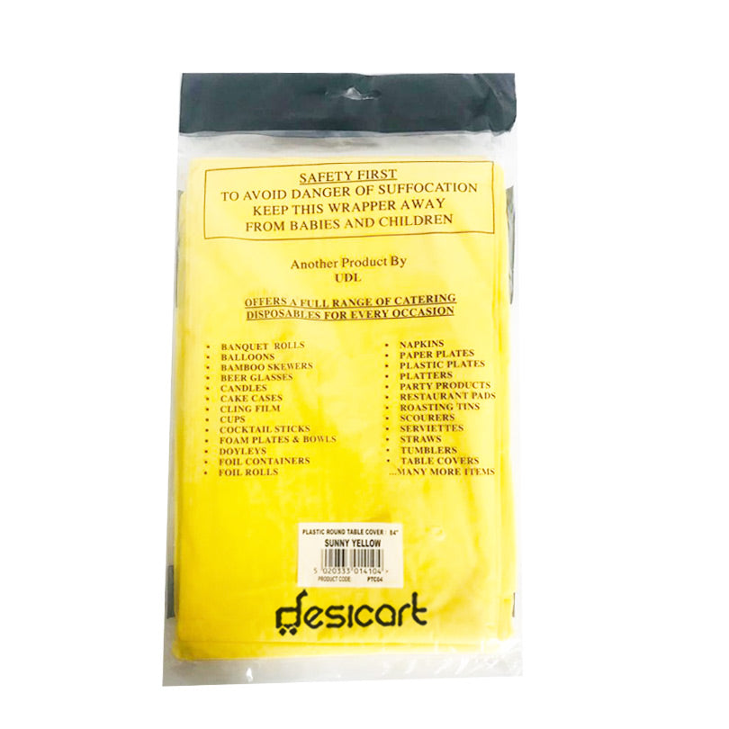 UDL ASSORTED ROUND TABLE COVER YELLOW PTC40
