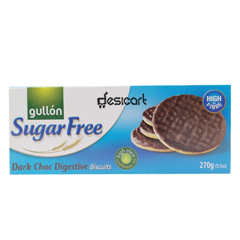 GULLON SUGAR FREE DARK CHOC DIGESTIVE BISCUITS 270G Q