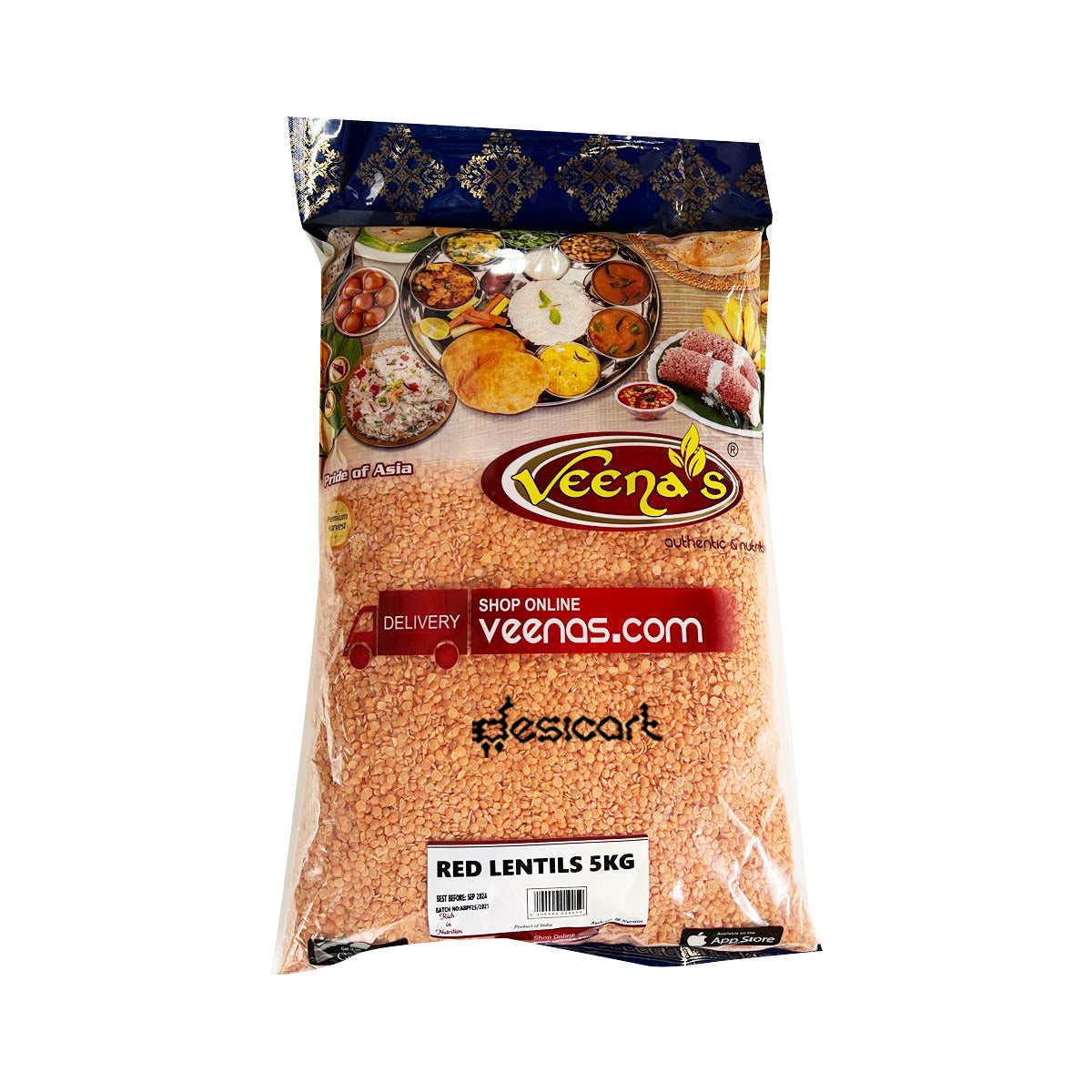 VEENA'S RED LENTILS 5KG