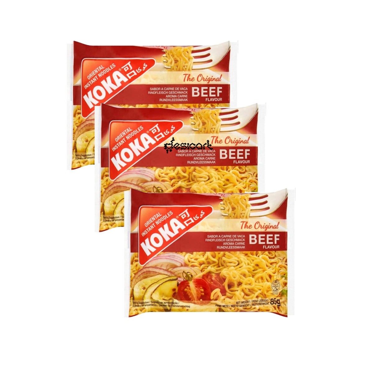 KOKA BEEF FLAVOUR INSTANT NOODLES 85G (3 Packs £1.50)