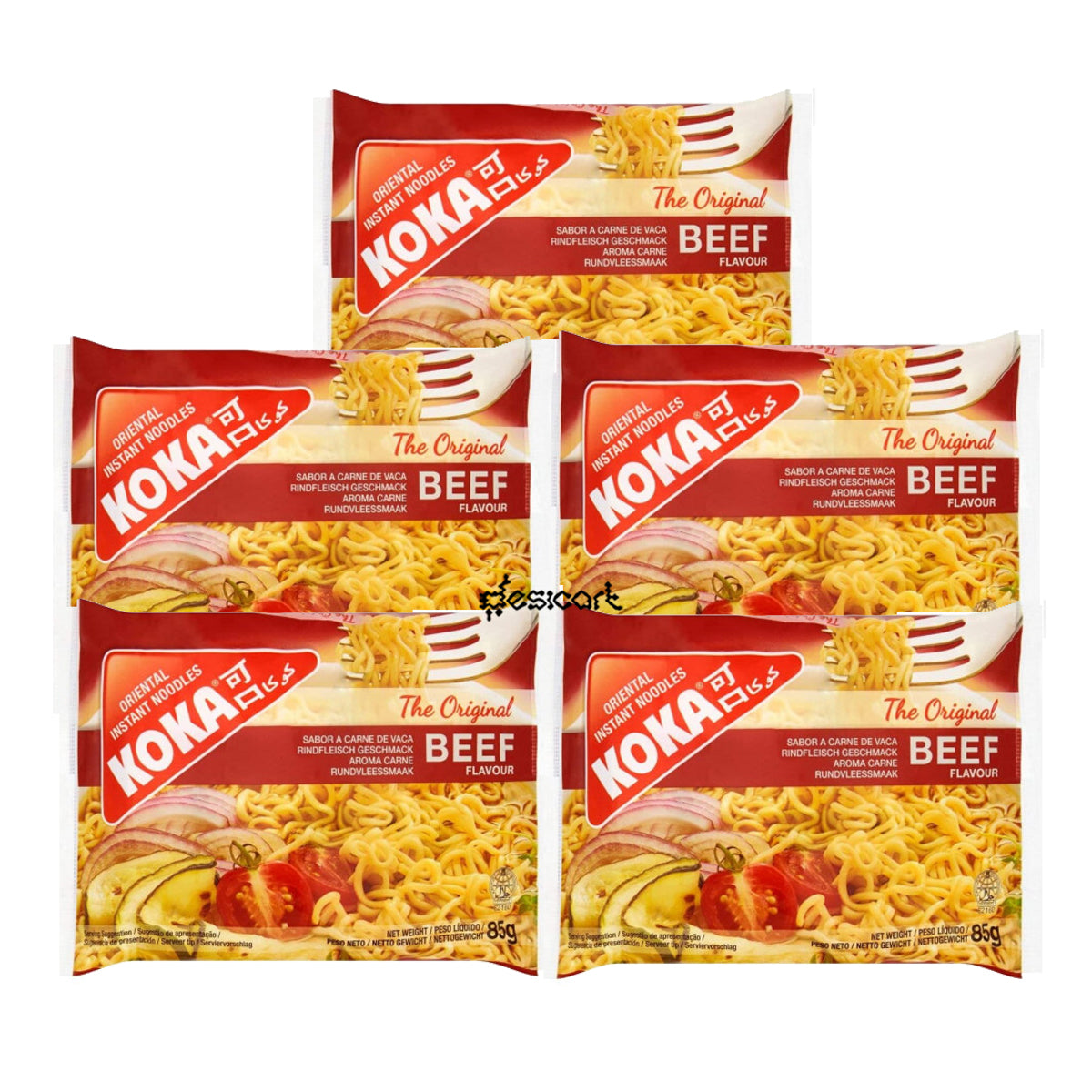 KOKA BEEF FLAVOUR INSTANT NOODLES 85G (5 Packs £2.00)