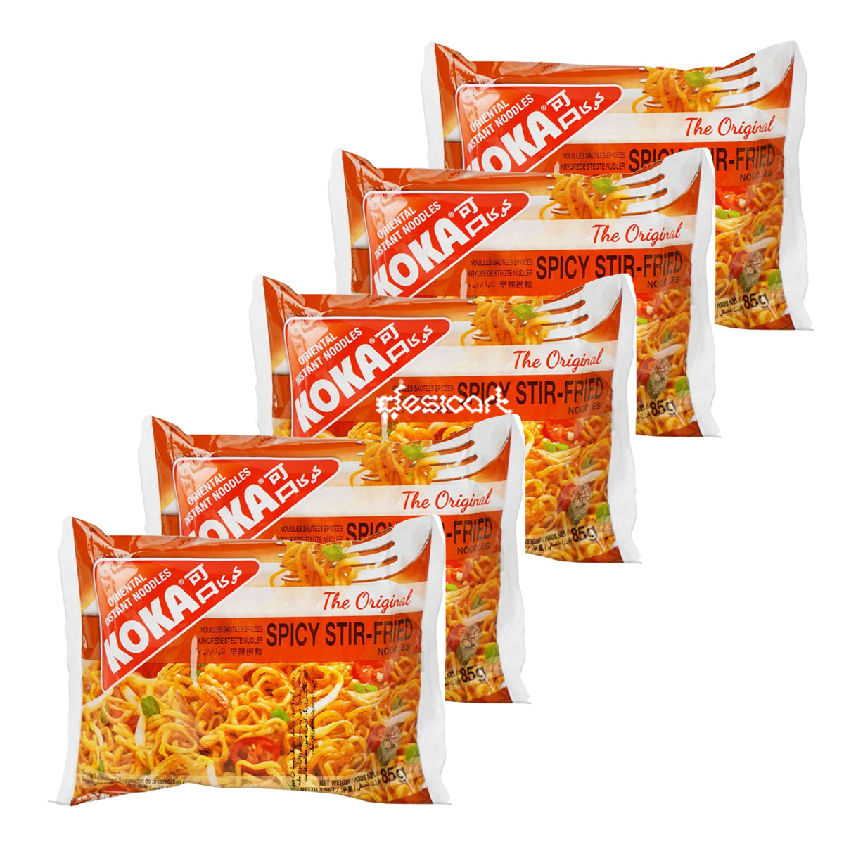 KOKA SPICY STIR FRIED  INSTANT NOODLES 85G (5 Packs £2.00)