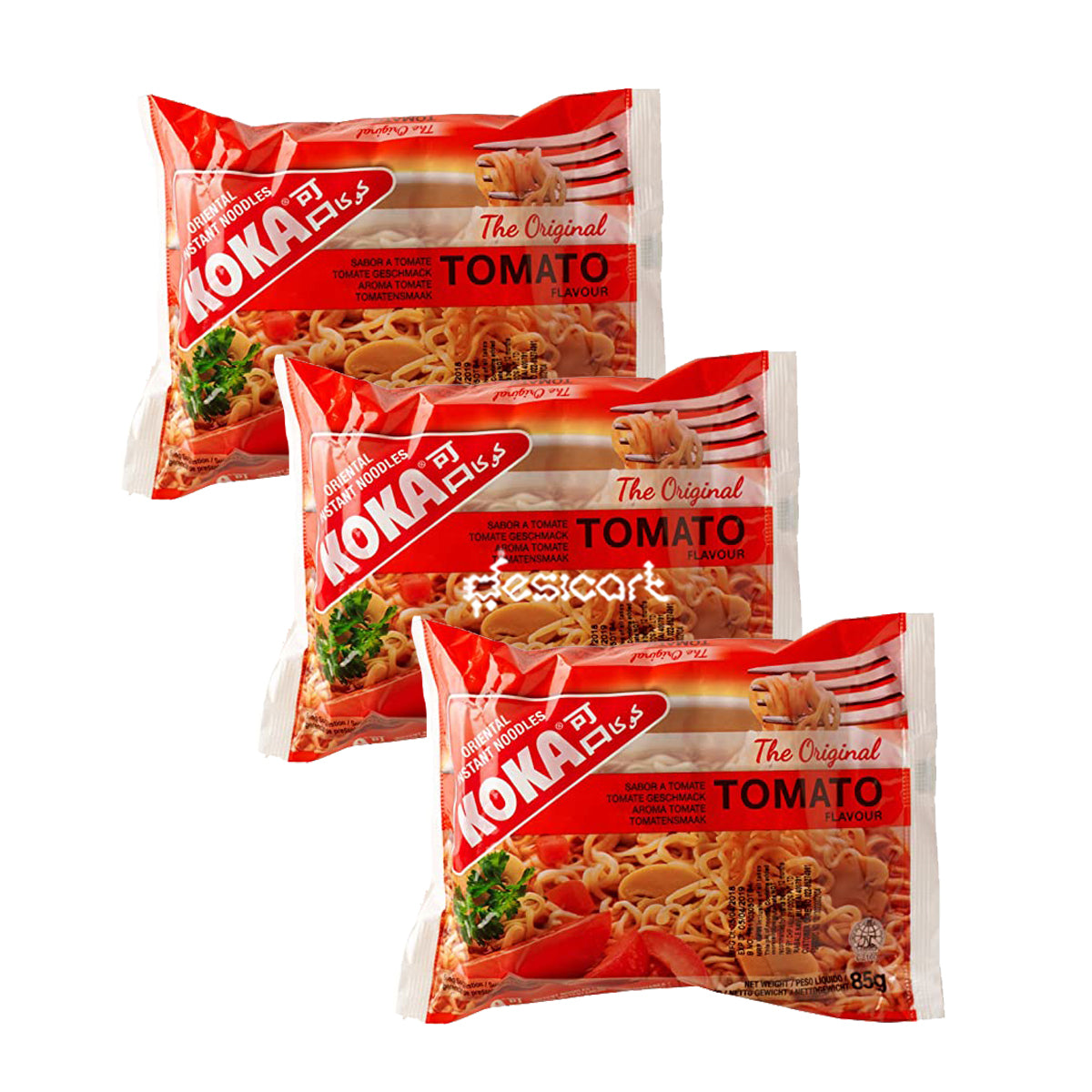 KOKA TOMATO FLAVOUR INSTANT NOODLES 85G (3 Packs £1.50)