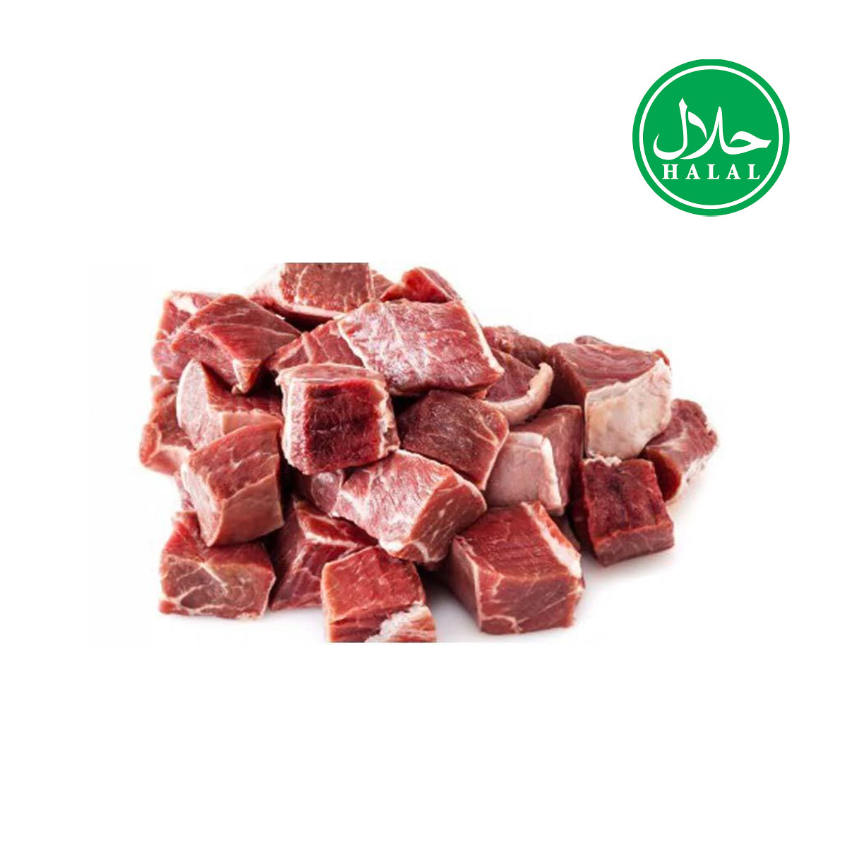 FRESH 100% HALAL DICED LAMB SHOULDER(WITH BONE) 500G