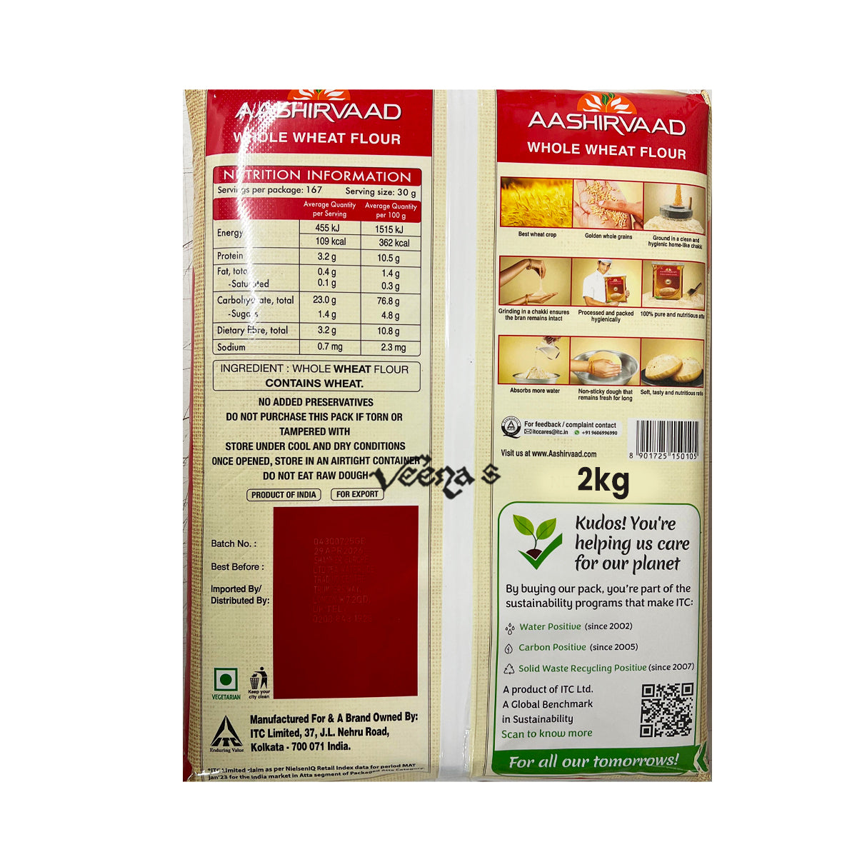 AASHIRVAAD WHEAT ATTA (EXPORT PACK) 2KG