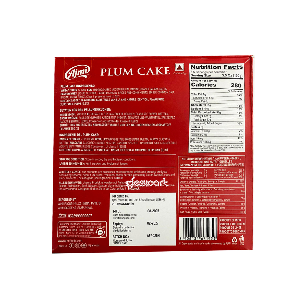 AJMI PLUM CAKE 700g