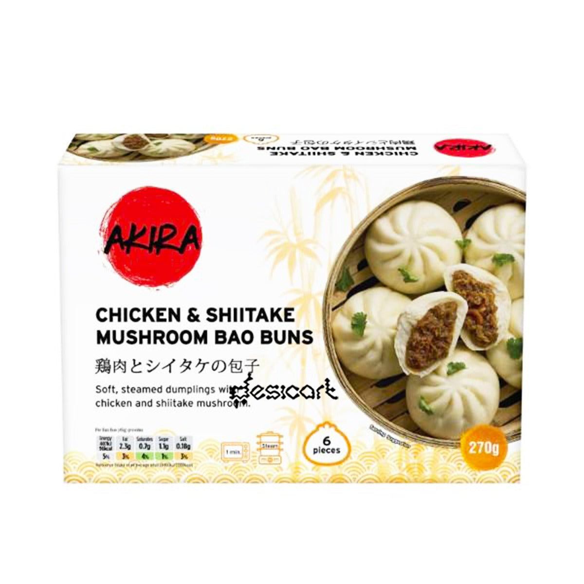 Akira Chicken & Shiitake Mushroom Bao Buns 270g