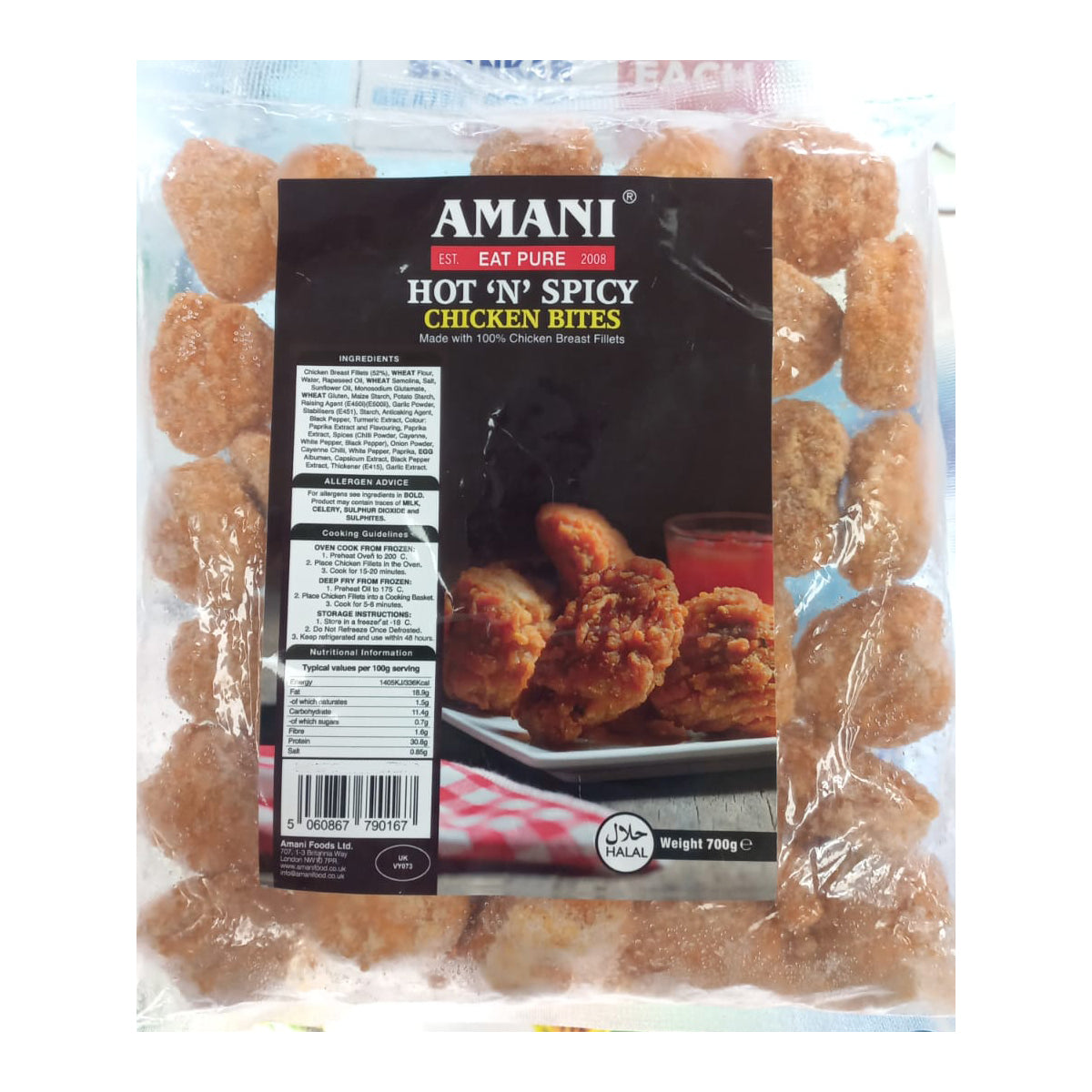 Buy Amani Hot 'N' Spicy Chicken Bites 700g at desicart.co.uk - Online Indian Grocery Store UK