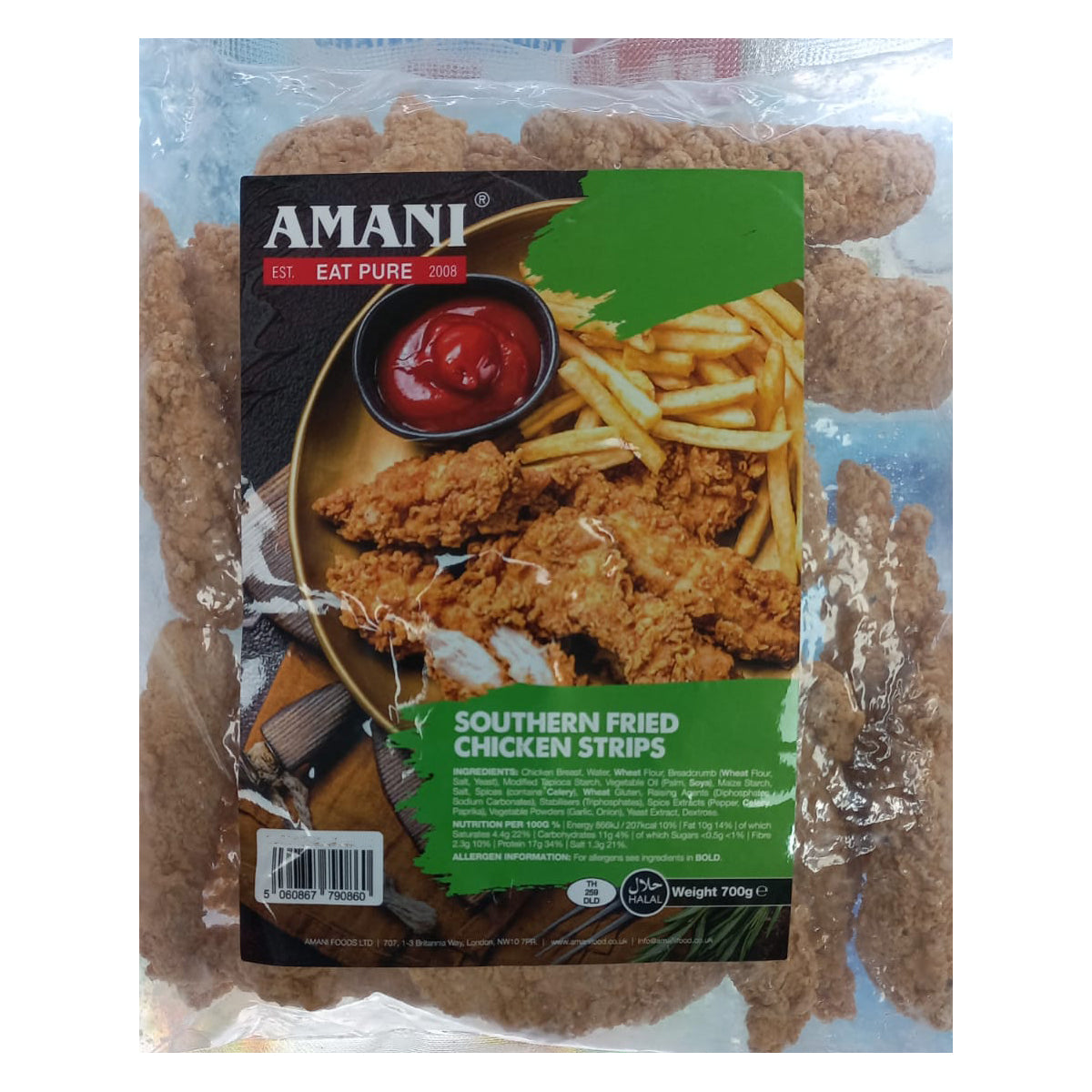 Buy Amani Southern Fried Chicken Strips 700g at desicart.co.uk - Online Indian Grocery Store UK
