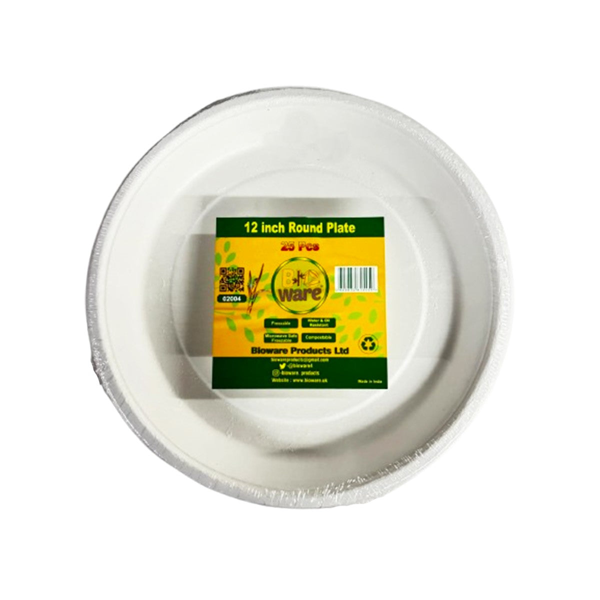 BIOWARE 12"INCH ROUND PLATES(25PCS)