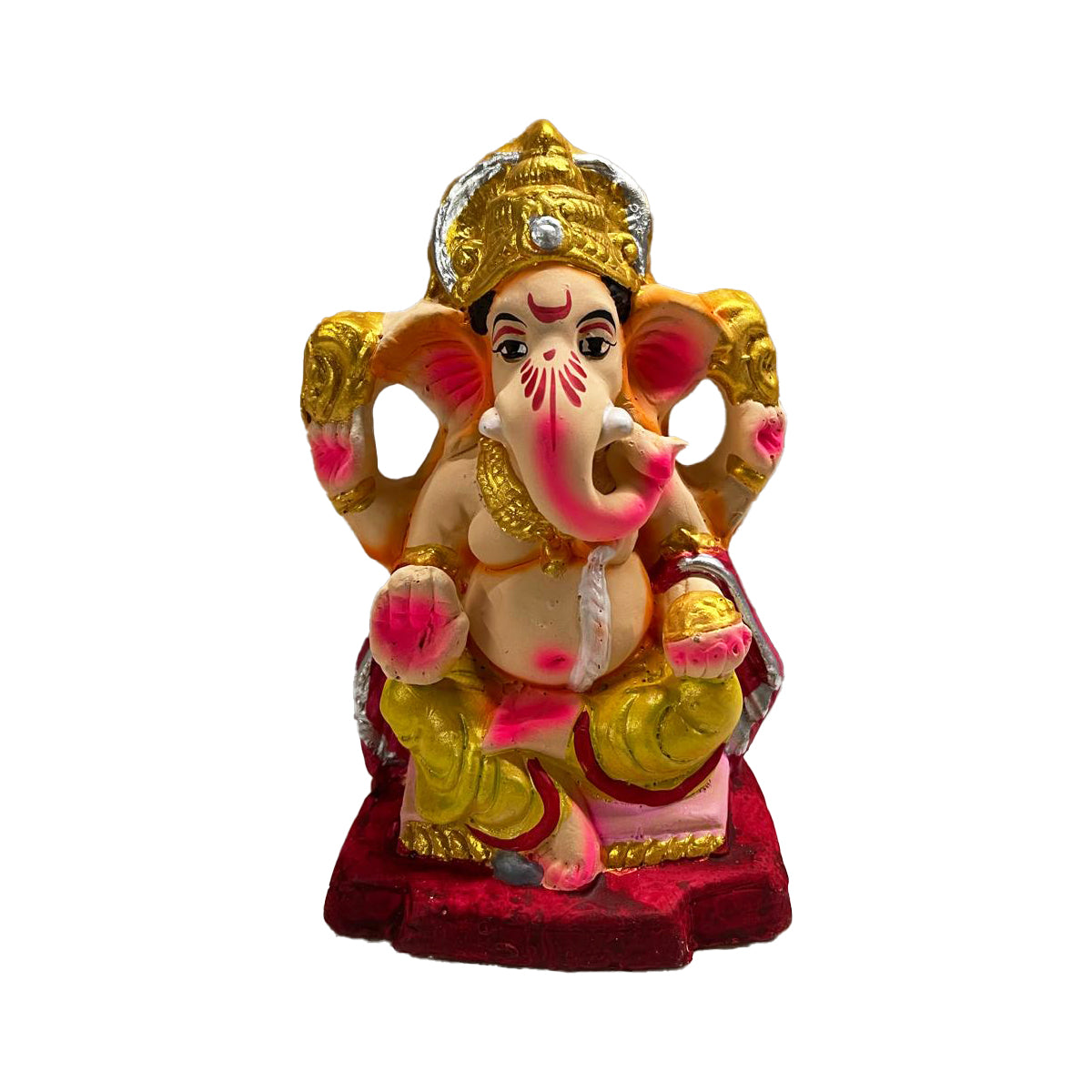 Buy Colour Clay Ganesha (Vinayagar) Idol Gold at Desicart.co.uk - Online Indian Grocery Store UK