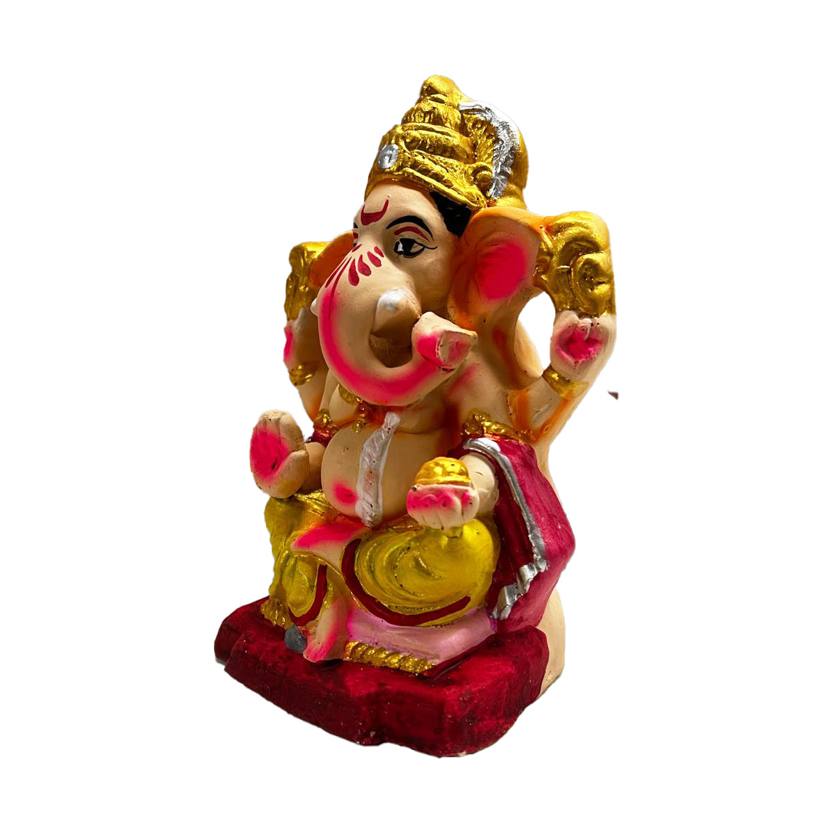 Buy Colour Clay Ganesha (Vinayagar) Idol Gold at Desicart.co.uk - Online Indian Grocery Store UK