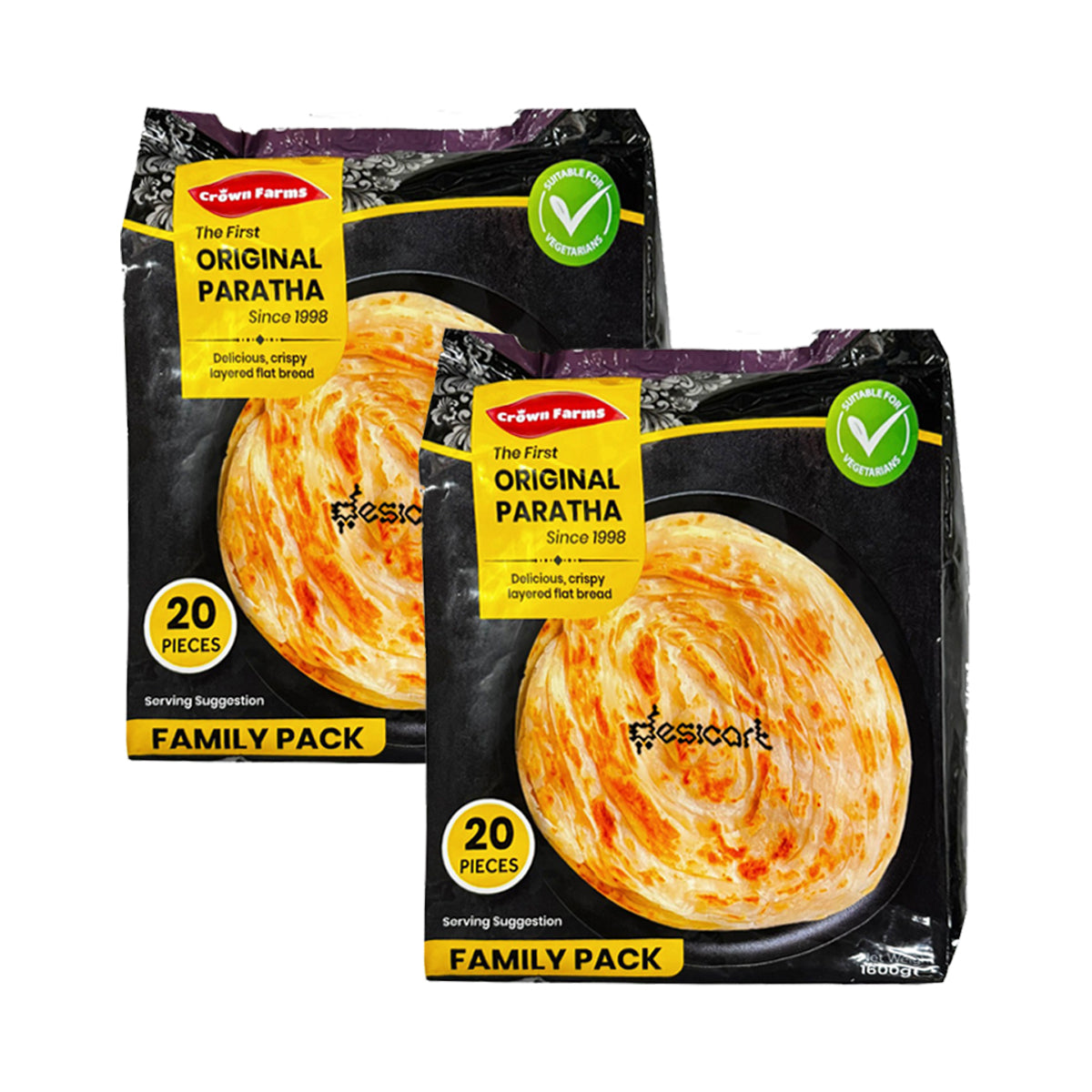 Buy Crown Farms Plain Paratha Family Pack 1.6kg at Desicart.co.uk - Online Indian Grocery Store UK